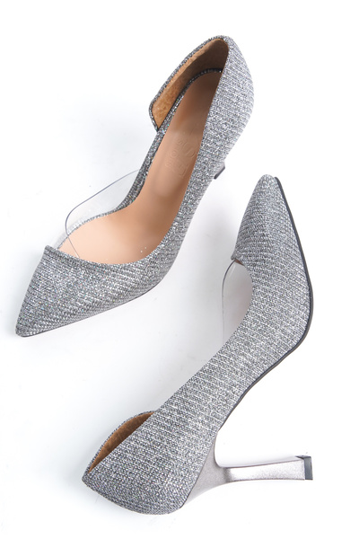 öz se shoes Γυναικεία παπούτσια με τακούνι SILVER SHIMMER