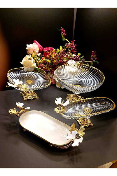 Genel Markalar 4.PARCA AYAKLI SUNUMLUK MİNE KELEBEK DETAYLI