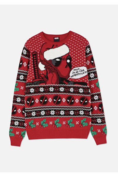 Köstebek Deadpool Christmas Christmas Themed Sweater