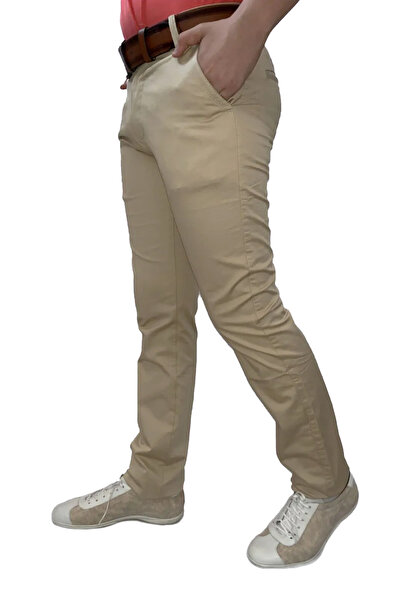 Daniel Voi Cotton Beige Men's Slim Fit Trousers