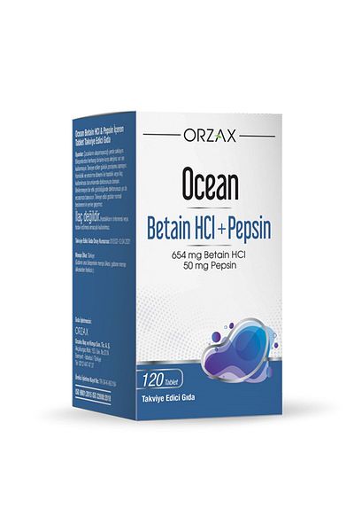 Ocean Adult 120 Tablets - Betain Hci Digestive System, Magnesium D-c-b12, Food Supplement