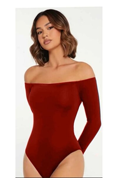 Nsb Tasarım Жіночий червоний боді без бретелей