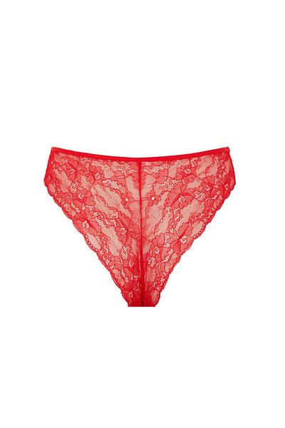 DeFacto Fall In Love Christmas Themed Red Lace Brazilian Slip Panties