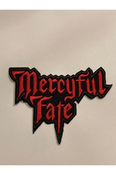 StüdyoÜmitTişört مرقع شعار Mercyful Fate King Diamond باللون الأحمر، مرقع، مرقع جينز