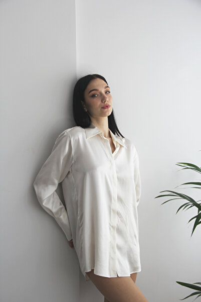 ROSILY %100 Ipek Boyfriend Kesim Kadın Gömlek