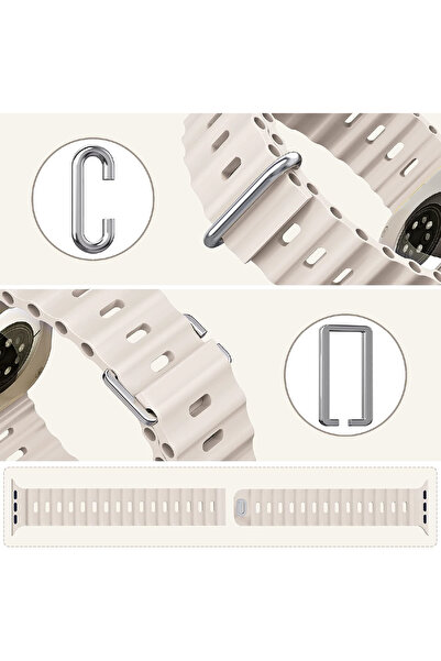 mimtec Apple Watch Uyumlu 42mm 44mm 45mm 49mm 1/2/3/4/5/6/se/7/8/9 Ultra Kordon Ocean Loop Kordon