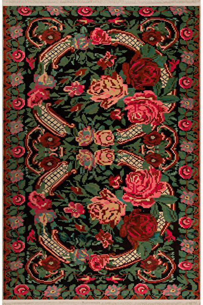 Rugs Modern Halı Çok Renkli Sarmaşık Yaprak Ve Çiçek Desenli Kreatif Modern D...