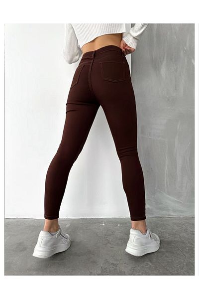 LAMİRAMOOD Skinny Brown Skinny Leg Intense Elastane (Υψηλή ελαστικότητα και συσπειρώματα)