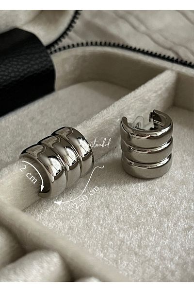 KİLİGİSTANBUL 3 PIPE EARRINGS 2.50 CM