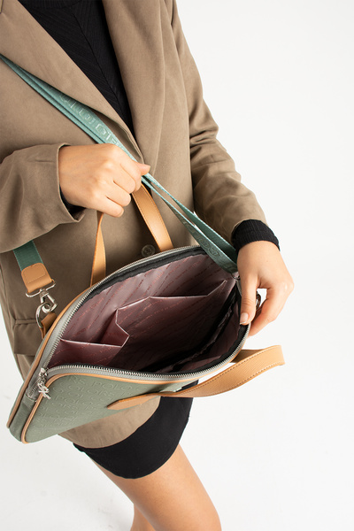 ImPolo Joyce YeşilTabaGofraj Друк Unisex Нетбук і сумка для документів розміром 28x37