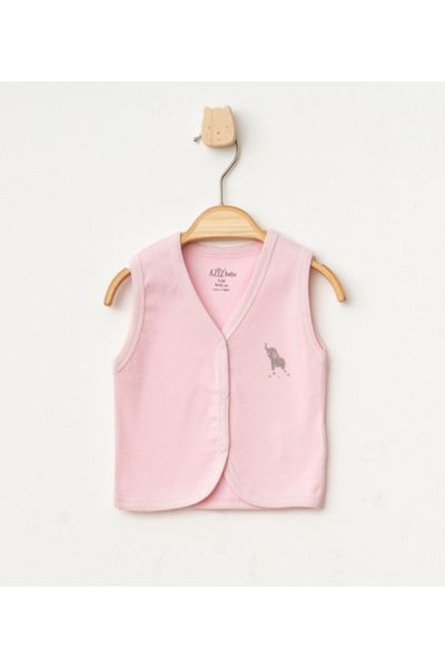 Aziz Bebe Cute Elephant Patterned Combed Cotton Vest Size 0-24 Months