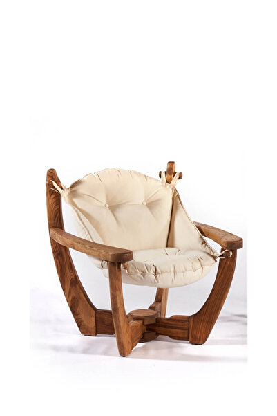 Divona Home Relax Tekli Rahat Ahşap Bahçe Balkon Koltuğu