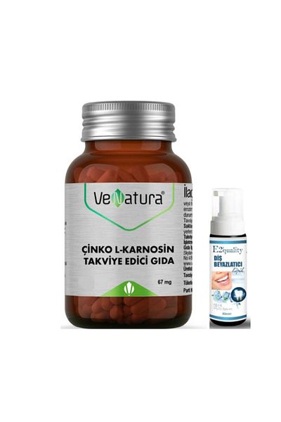 VeNatura 30 Capsules Zinc L-Carnosine - Teeth Whitening Foam Gift