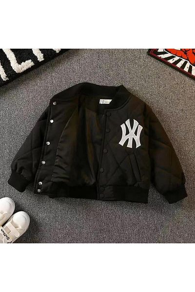 pistyle Boy's Black Fiber Filled Quilted Coat