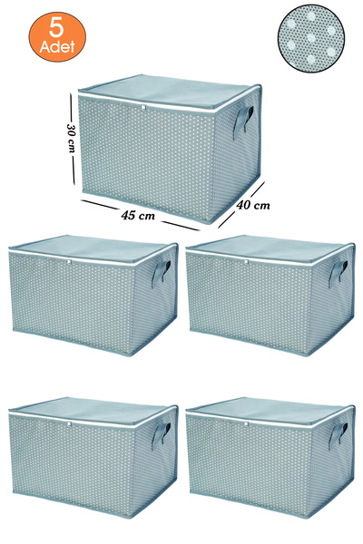 Ekici home textile 5 Adet PUANTİYE DESENLİ Kazak-havlu Hurcu 45 X 40 X 30 Cm