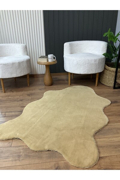 SARAZ HALI Tavşan Tüyü Post Peluş Ultra Yumuşak Post Puffy Cappuccino