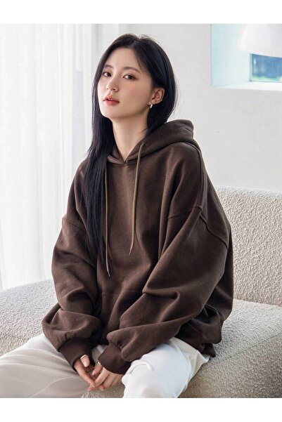 Tarzsokak Unisex Oversize kroj Sa kapuljačom Dukserica Smeđa