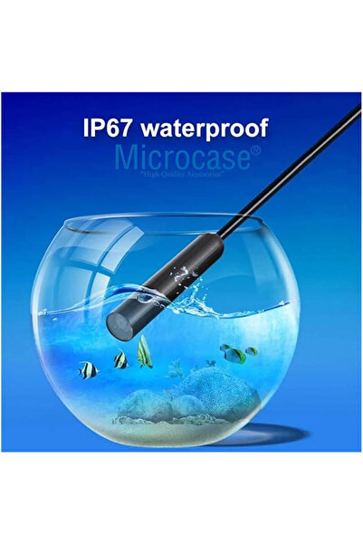 Microcase 3'ü 1 Arada Kamera Mikrofon Usb 2.0 Usb Ve Type-c 6 Led Su Geçirmez 10 Metre Yılan Kamera AL3900