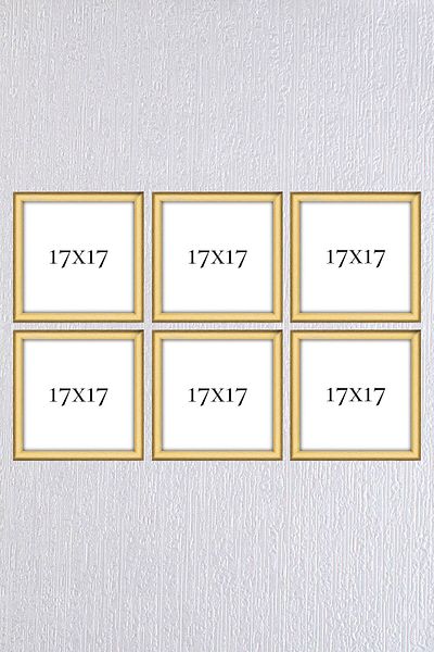 AS TİCARET Gold Frame Set 6 Pieces 17x17