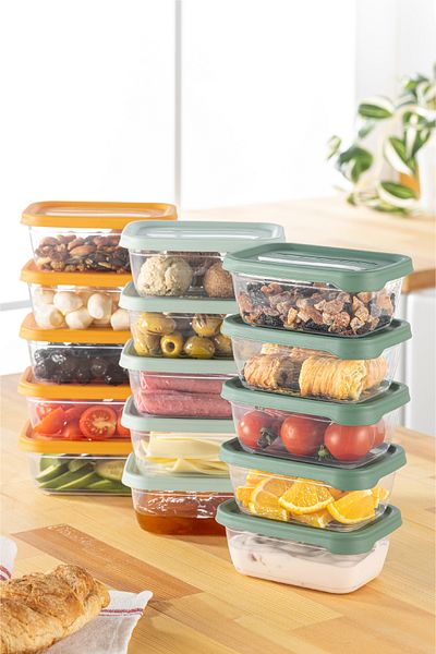 Vienev 400 ml Bono Rectangular Storage Set of 15 - Colorful