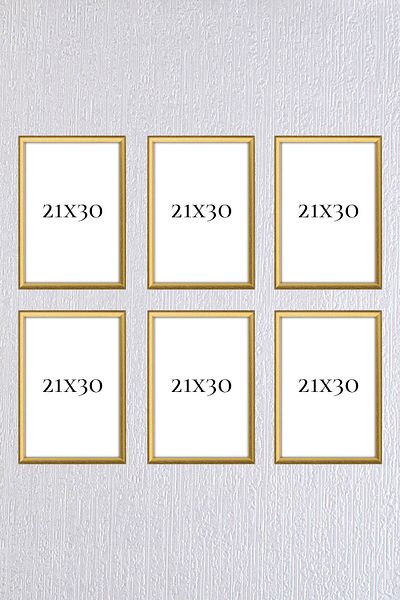 AS TİCARET Gold Frame Set 6 Pieces (a4) 21x30