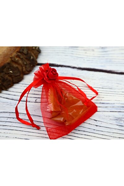Malinka 20 Adet Şeffaf Kırmızı Bez Kına Düğün Mevlüt Sünnet Çerez Hediye Kesesi Kese 14 Cm X 12 Cm Çanta