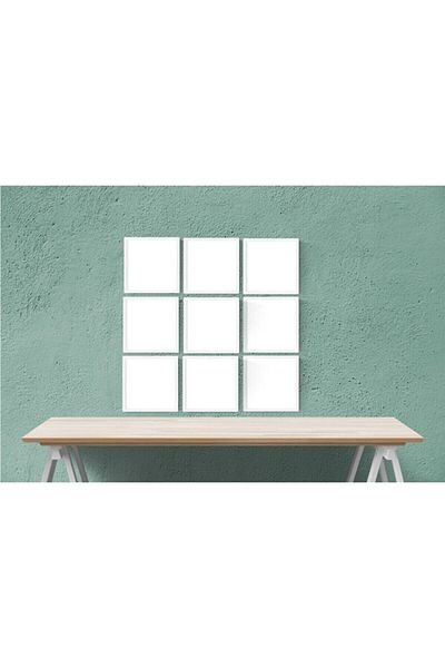 AS TİCARET 9 Pieces 20x20 Cm White Collage Photo Picture Memory Frame