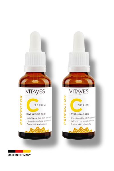 VITAYES Vitamin C 10% and Hyaluronic Acid Brightening Skin Tone Equalizing Skin Serum Dual Advantage Set