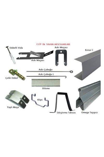 aym akasya yapı market 30X30 Clip-In Metal Asma Tavan Tam Takım Alüminyum Sistemi 3 M2