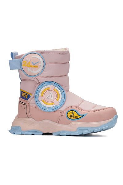 Allyup Παιδικές μπότες χιονιού ροζ μπλε Unisex - Χοντρή αντιολισθητική σόλα, γούνα Velcro, Cold Proof 2221