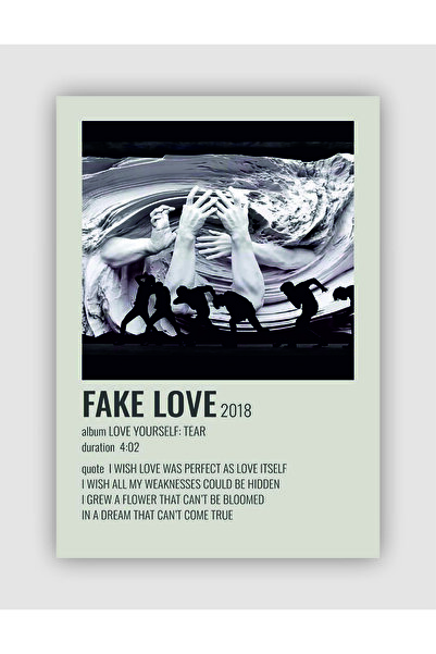 fırsatlar diyarı BTS Fake Love K-pop Duvar Posteri - Duvar Dekoru - Kalın Kağ...