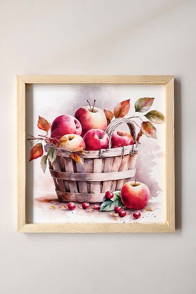 Wooden Factory Καλάθι Apple Τραπέζι MDF με Ξύλινο Πλαίσιο