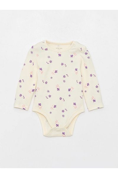 LC Waikiki Lcw Baby - Crew Neck Printed Snap Body for Baby Girl Set of 2