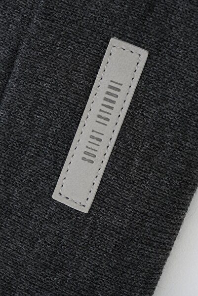 Sofist İstanbul Anthracite Unisex Basic Beanie Складний антрацитовий в'язаний класичний зимовий капелюх