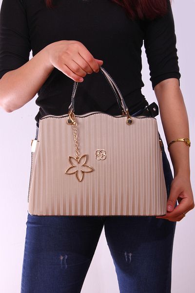 By Hakan Dm-1262 Women's Handbag Women's Handbag Striped Mink