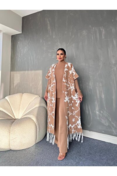 newmisal طقم تريكو نسائي ثلاثي مع شرابة