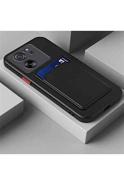 Fibaks Xiaomi Mi 13T - 13T Pro Kılıf Kamera Korumalı Arkası Kartlıklı Cüzdanl...