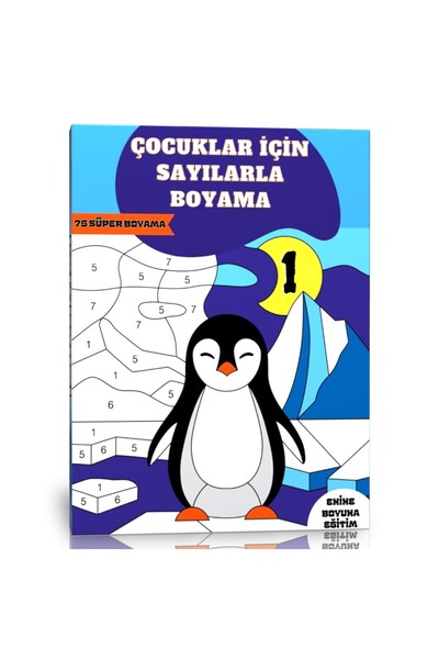 Enine Boyuna Eğitim كتاب تلوين بالأرقام للأطفال -1 (الأعمار 2-6)