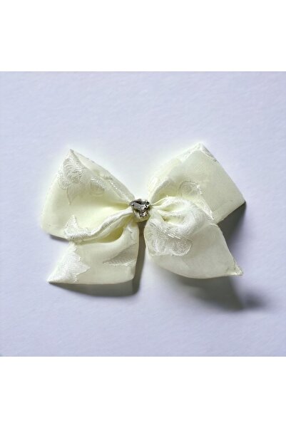 alsaccessories Γυναικεία Κρεμ Χρώμα Κοντό Μοντέλο Κλιπ Πόρπη με Κρυστάλλινη Π...