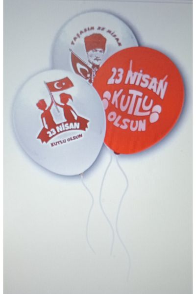 PartAntalya 23 April Printed Red White Latex 20 Balloon