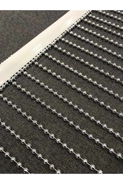 özdeğer home Door Curtain 75x180 Metallic Silver Color Door Decoration 2.5 Cm Spacing Plastic Chain Curtain