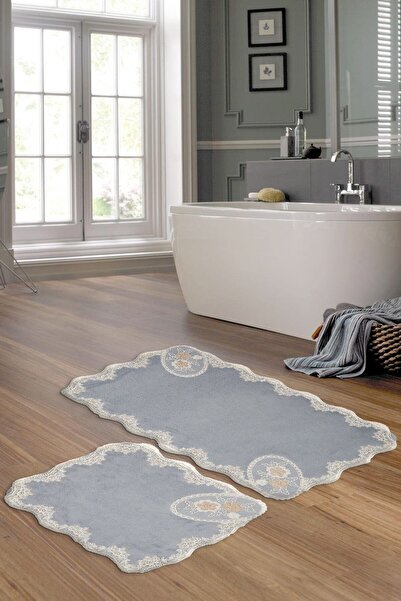 ALANUR Σετ Τουαλέτας Μπάνιου Vienna Welsoft Lace 2 τεμαχίων Γκρι