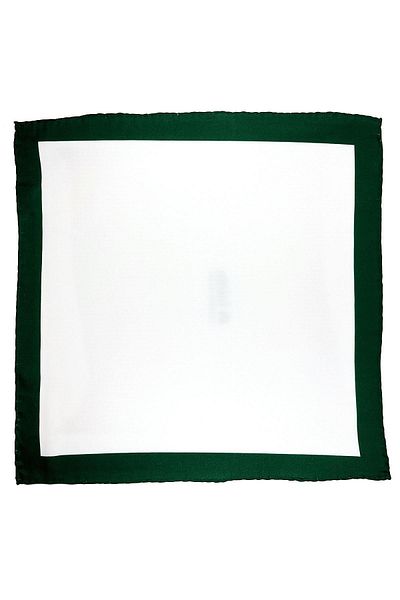 Kravatkolik White - Green Plain Men's Pocket Handkerchief SPS649-127