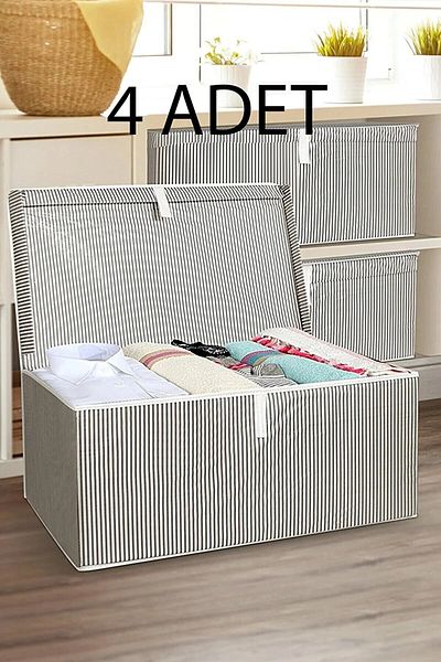 Emir-AYDIN 4 Pieces Maxi Box Storage 50 X 40 X 30 Cm