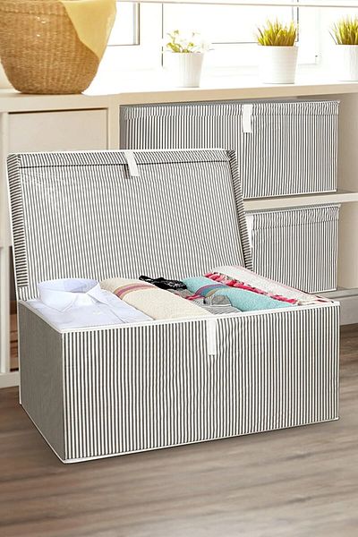 Emir-AYDIN Maxi Box Storage Bag 50 X 40 X 30 cm Gray