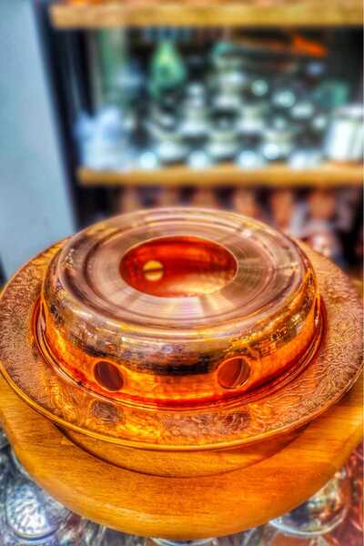 GÜR BAKIR إبريق شاي نحاسي كبير سخان شرفة سيفاس