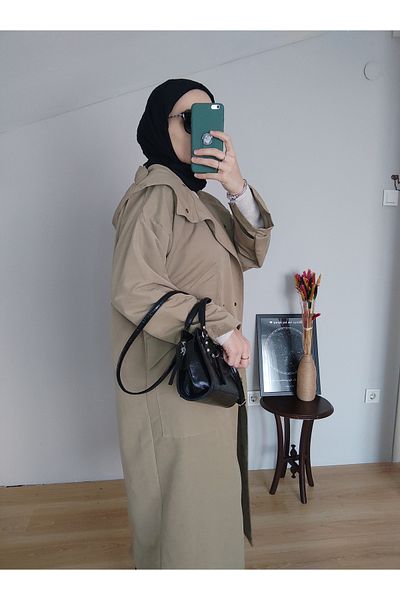 Hena Store Women's Oversize Model Trench Coat