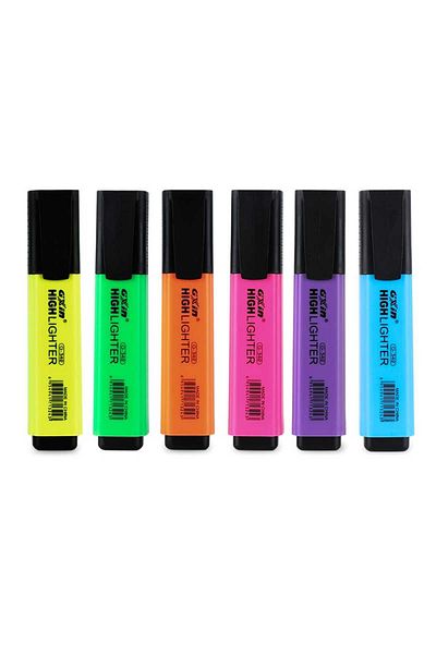 gxin Vivid Highlighter 6 Color Highlighter Set Classic Model