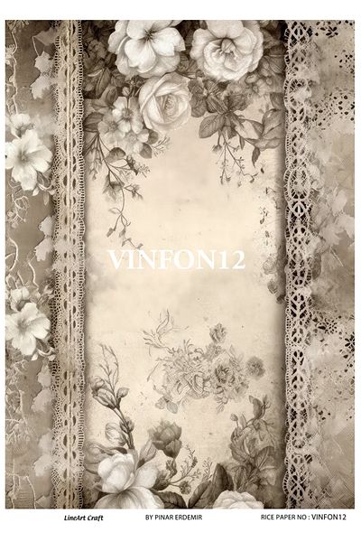 LİNEART LineArt Brass Decopage Paper LA-VINFON12