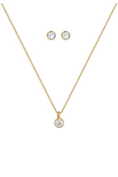 ELLI Schmuckset Basic Elegant Kristal 925 Gümüş